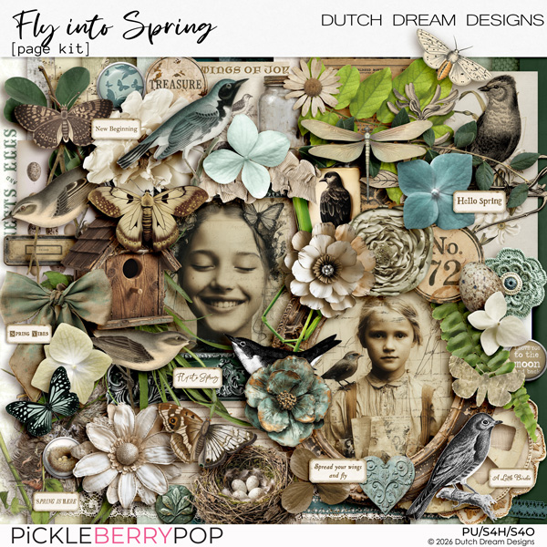 Fly into Spring - Page Kit