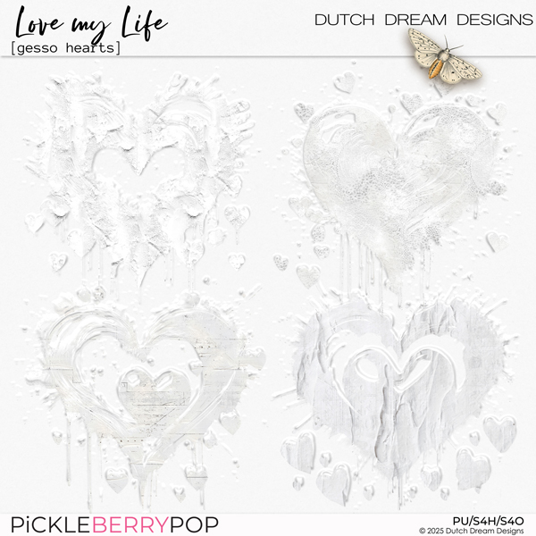 Love my Life - Gesso Hearts