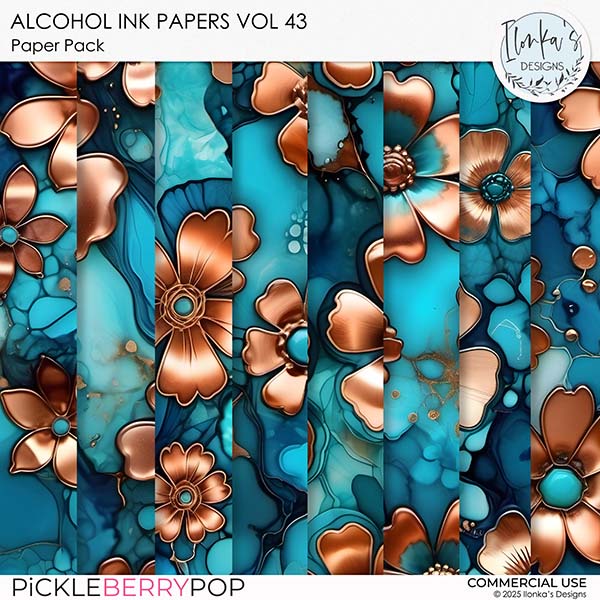 CU Alcohol Ink Papers Vol 43 by Ilonka's Designs