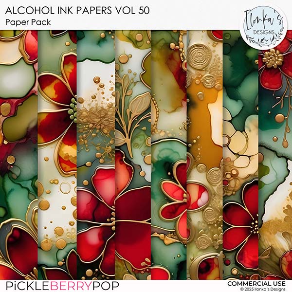 CU Alcohol Ink Papers Vol 50 by Ilonka's Designs