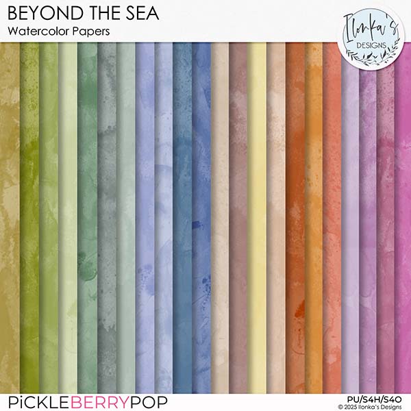 Beyond The Sea Watercolor Papers by Ilonka's Designs