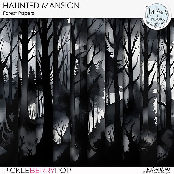 Haunted Mansion Forest Papers by Ilonka's Designs