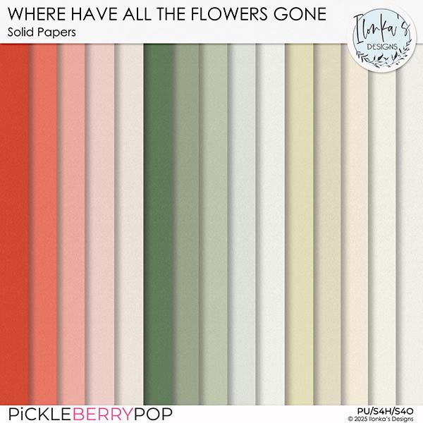 Where Have All The Flowers Gone Solid Papers-by Ilonka's Designs 
