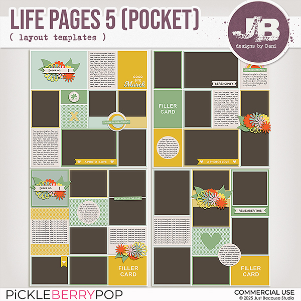 {CU} Life Pages Pocket 5 Templates by JB Studio