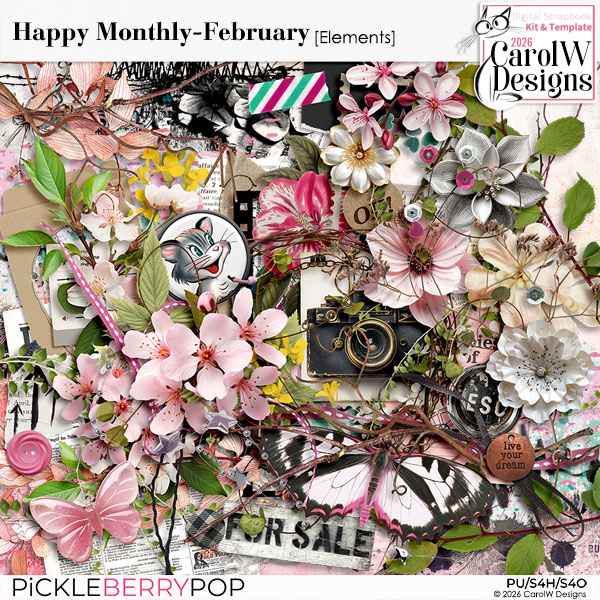 Happy Monthly-{February} Elements