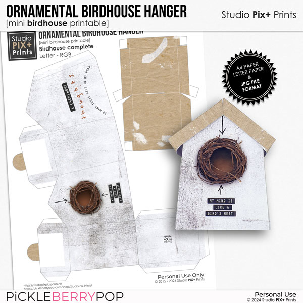 Ornamental Birdhouse Hanger - printable