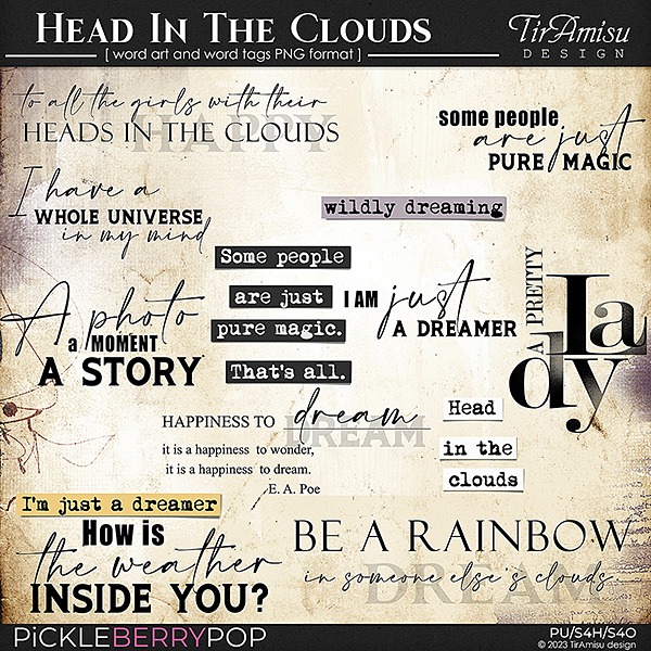 Head In The Clouds ~ Word Art
