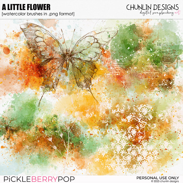 A Little Flower - watercolor brushes