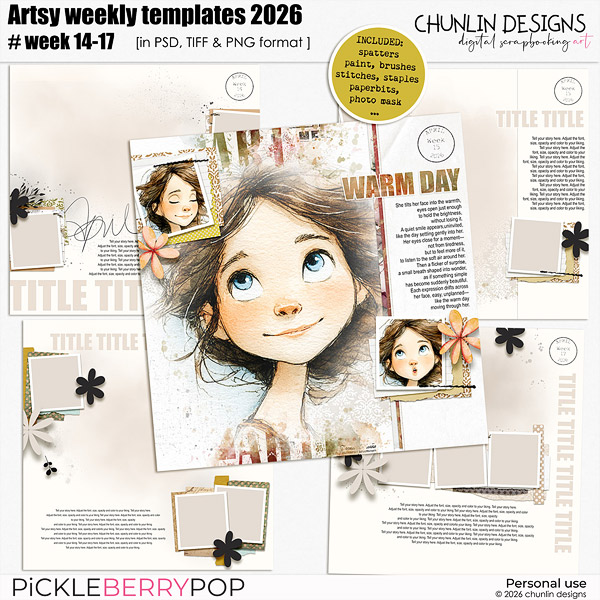 Artsy weekly templates 2026 - week 14-17 (April)