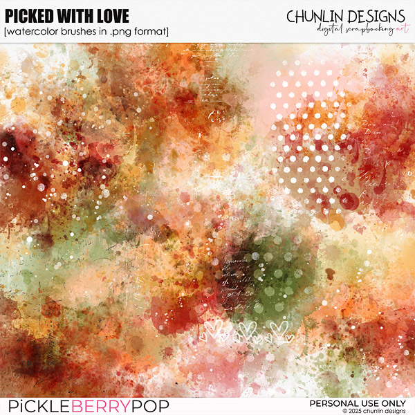 Picked With Love - watercolor brushes in .png format