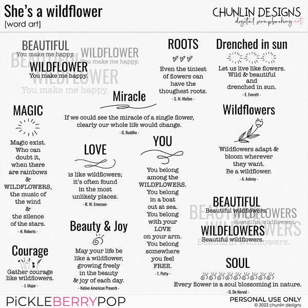 She's a wildflower - word art