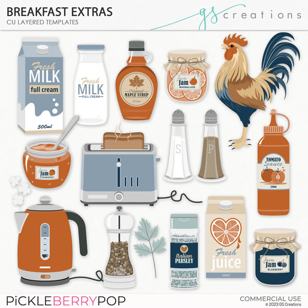 Breakfast Extras Layered Templates (CU)