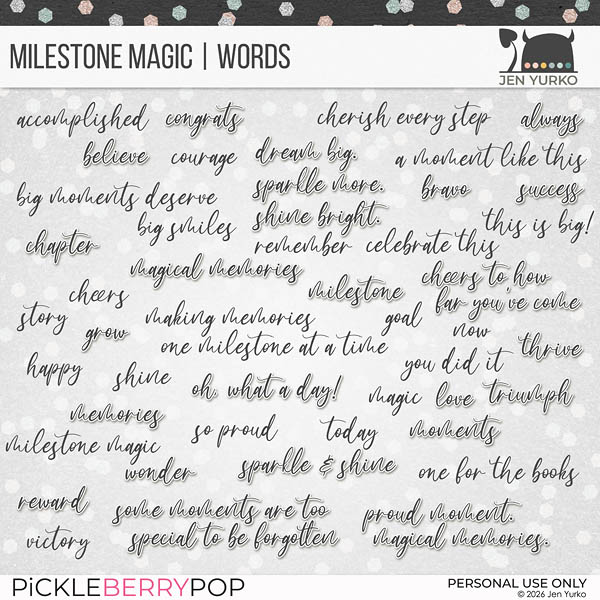 Milestone Magic | Planner Booster | Words
