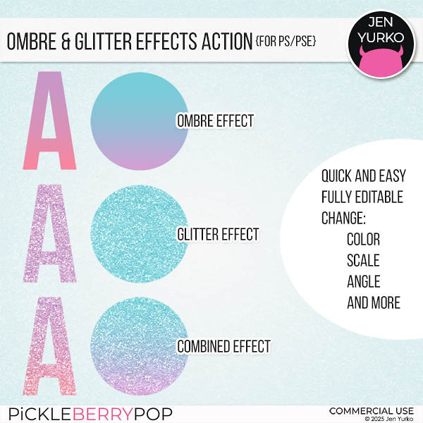 CU Ombre & Glitter Effects Action {for PS/PSE}
