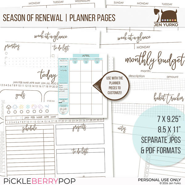Season of Renewal | Planner Booster | Planner Pages