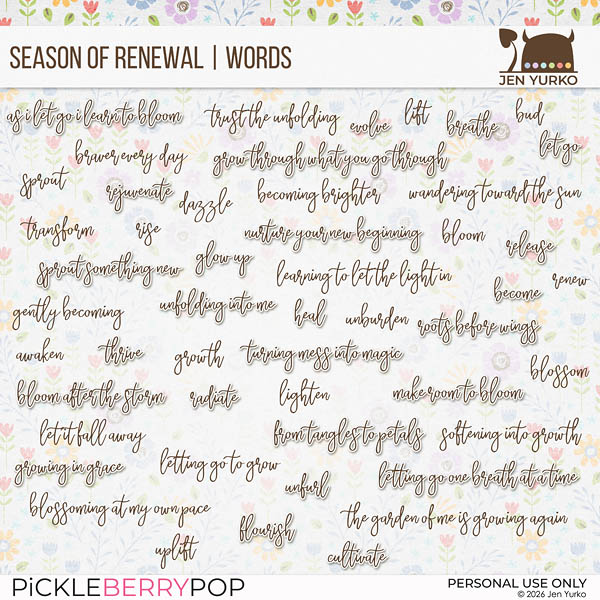 Season of Renewal | Planner Booster | Words