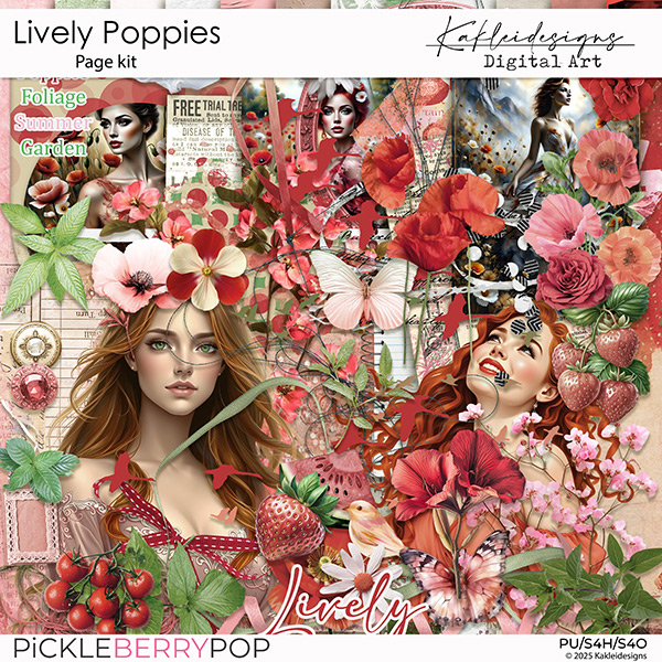 Lively Poppies Page Kit