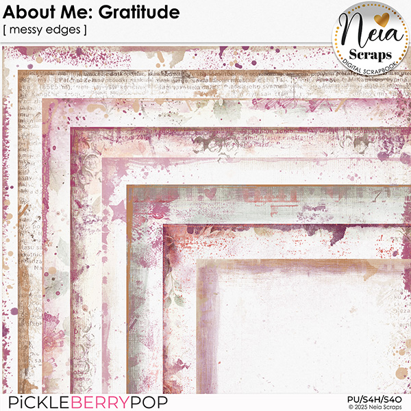About Me: Gratitude - Messy Edges - by Neia Scraps
