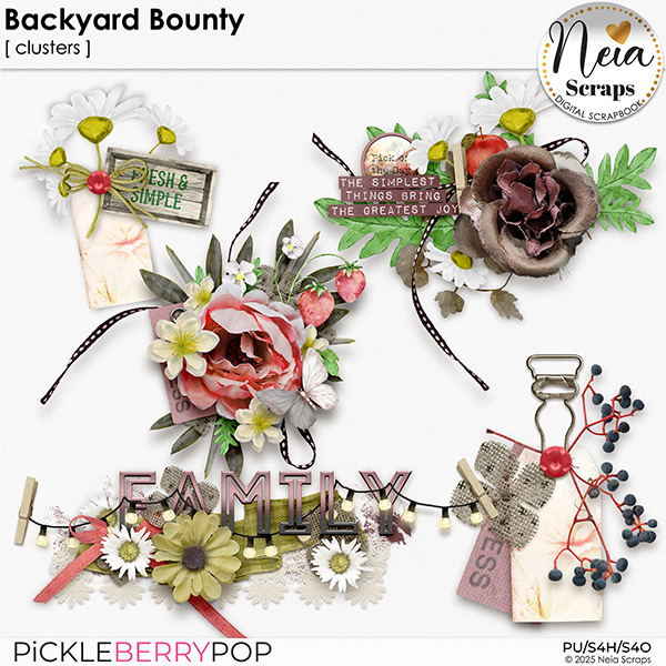 Backyard Bounty - Clusters - by Neia Scraps