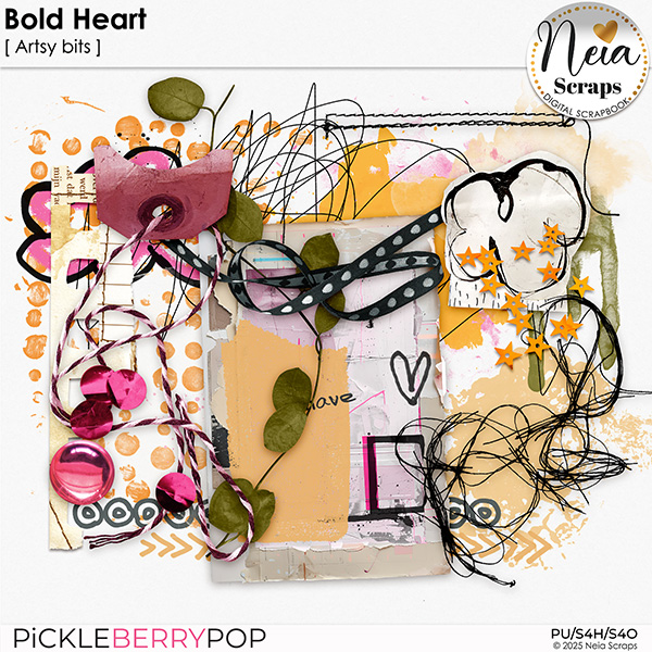 Bold Heart - Artsy Bits - by Neia Scraps Bold Heart - Artsy Bits - by Neia Scraps