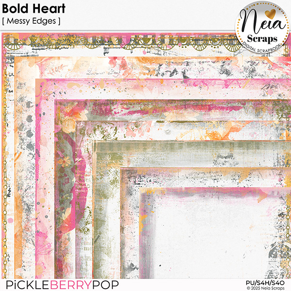 Bold Heart - Messy Edges - by Neia Scraps Bold Heart - Messy Edges - by Neia Scraps