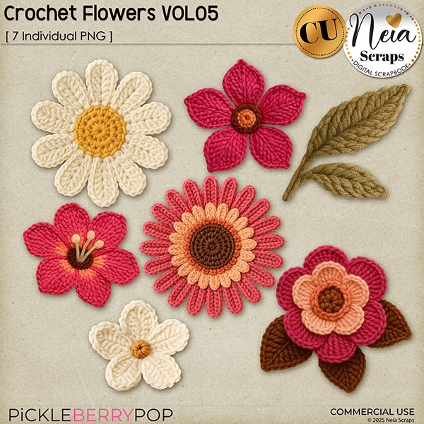 Crochet Flowers VOL5 - CU - by Neia Scraps