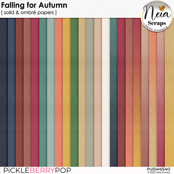 Falling for Autumn - Solid & Ombré Papers - by Neia Scraps