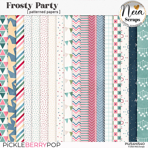 Frosty Party - Patterned Papers - by Neia Scraps