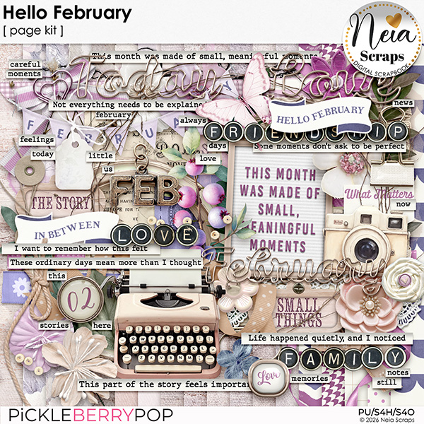 Hello February - Page Kit - by Neia Scraps