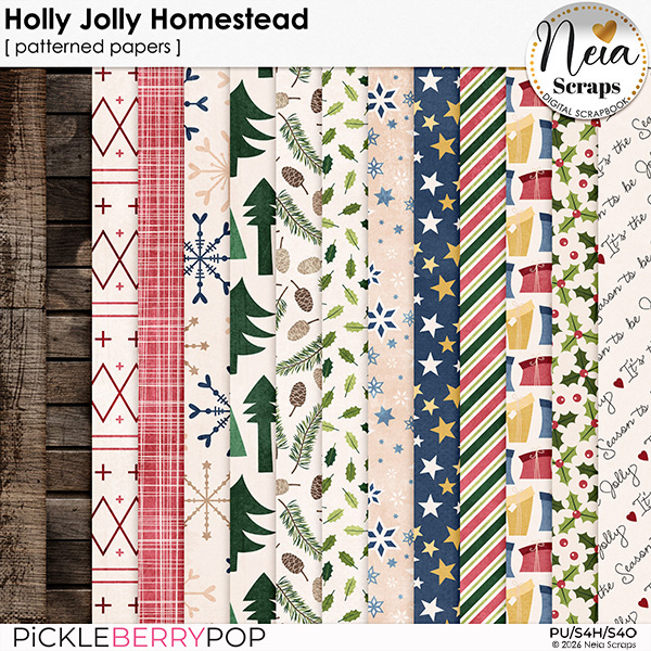 Holly Jolly Homestead - Patterned Papers - by Neia Scraps
