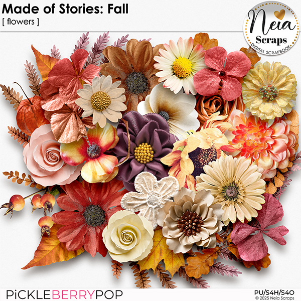 Made of Stories: Fall - Flowers - by Neia Scraps