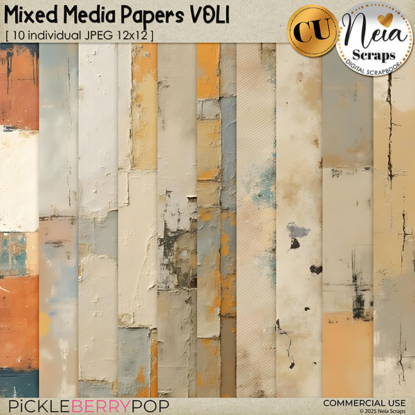 Mixed Media Papers VOL1 - CU - by Neia Scraps