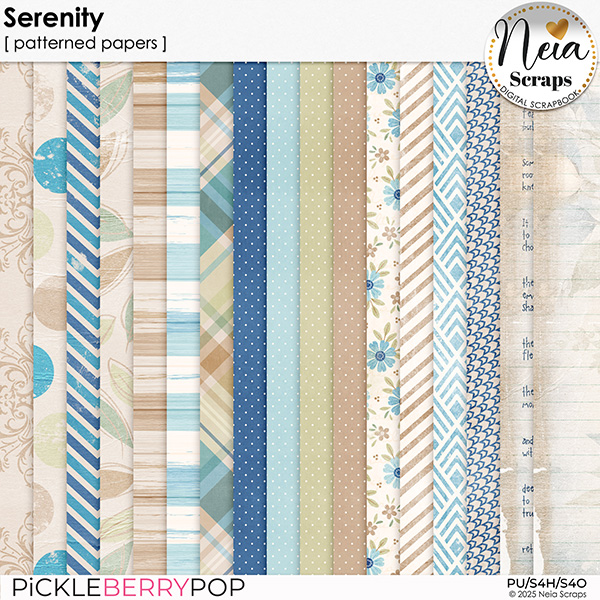 Serenity - Patterned Papers - by Neia Scraps