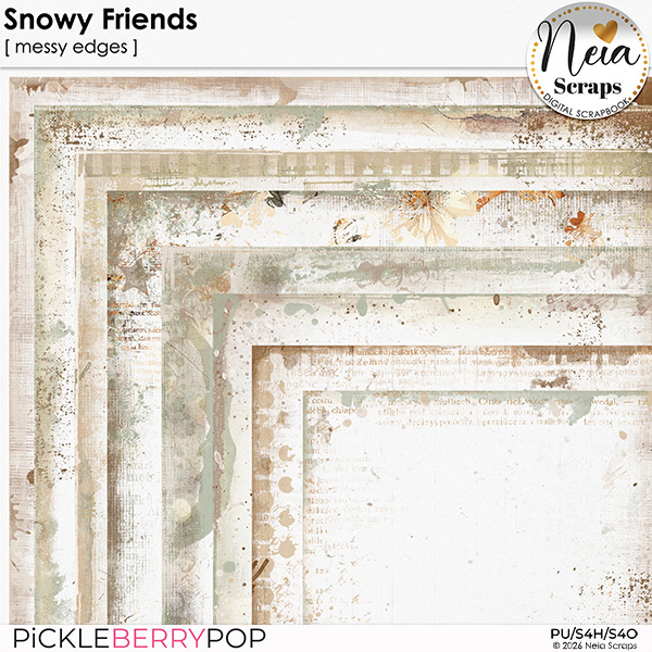 Snowy Friends - Messy Edges - by Neia Scraps