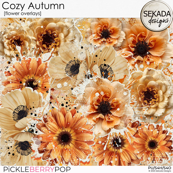 Cozy Autumn [flower overlays] by Sekada Designs