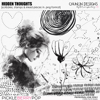 Hidden Thoughts - scribbles, stamps & inked pieces in .png format
