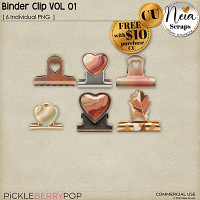 *FREE with your $10 Purchase* Binder Clip VOL 01 - Commercial Use - by Neia Scraps