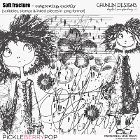 Soft Fracture - outgrowing, quietly - scribbles, stamps & inked pieces in .png format