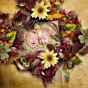 Twin joy in autumn