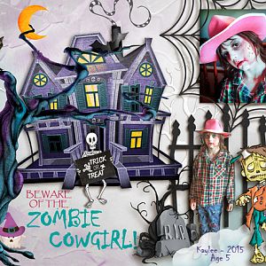 Halloween - Color Challenge - Cowgirl Zombie