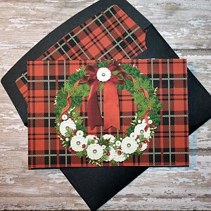 Christmas Wreath Card with matching envelope