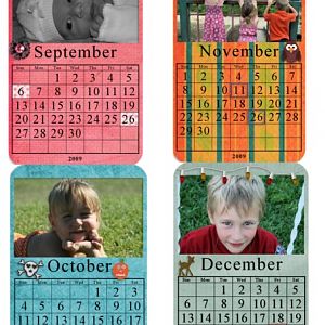 Calendar Cards Sept-Dec