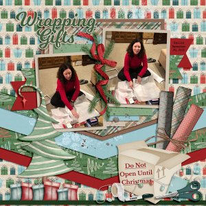 Kellie wrapping gifts - 12.2021