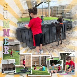 Grandson Jaxon & Our GSP Puppy Duke playing with Bubbles 5.21.2023