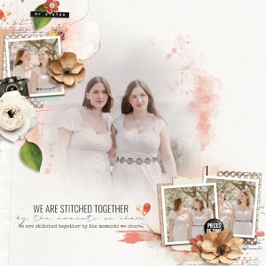Stitched together