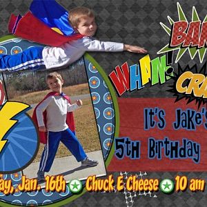 Jake's Super Birthday Invitation