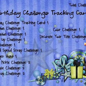 6th Birthday Challenge Tracking Card