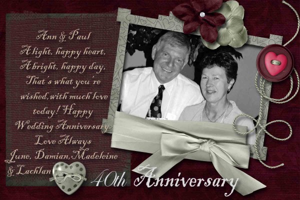 40th Wedding Anniversary Card