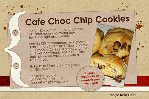 Choc Chip Cookie recipe