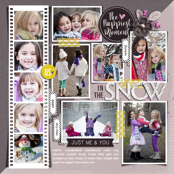 Cousins in the Snow (Right Side)